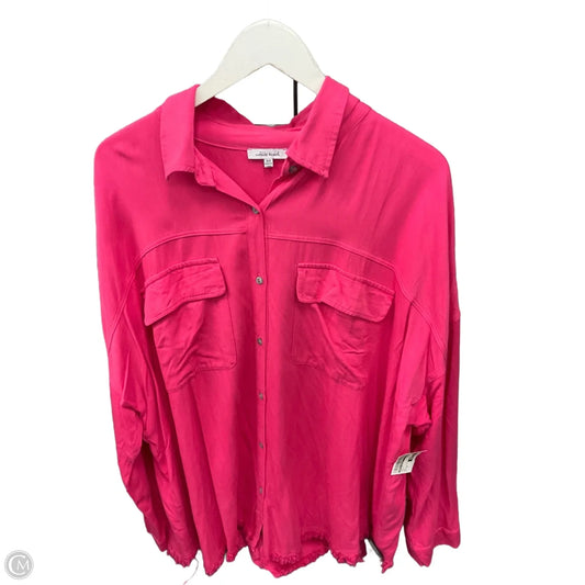 Top Long Sleeve By White Birch In Pink, Size: 3x