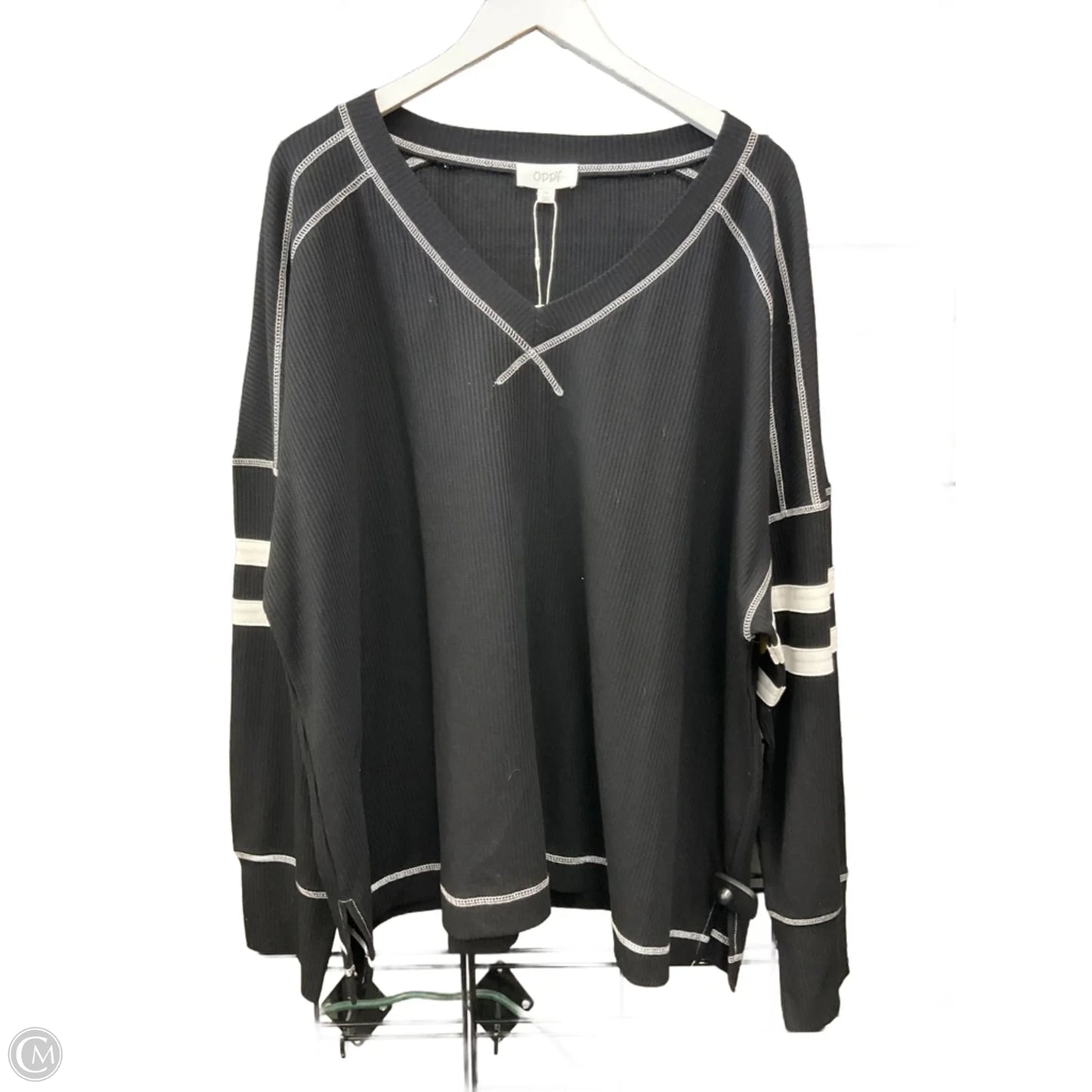 Top Long Sleeve By Oddi In Black, Size: 1x