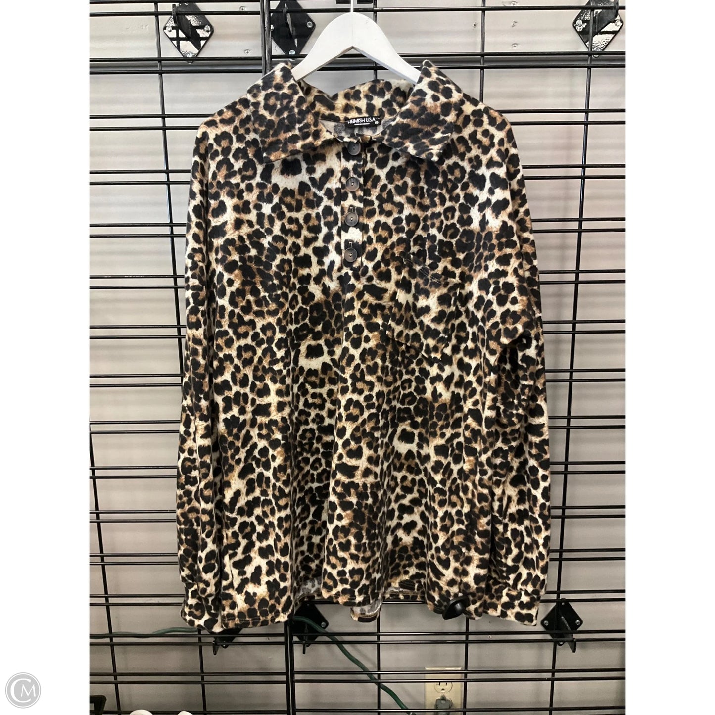 Top Long Sleeve By Heimish Usa In Animal Print, Size: 3x