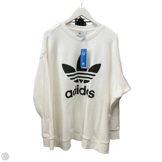 Sweatshirt Crewneck By Adidas In White, Size: 3x