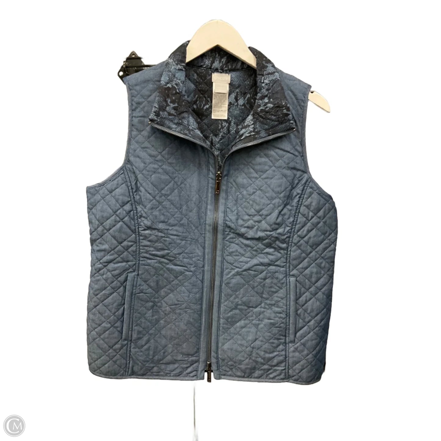 Vest Puffer & Quilted By Chicos In Blue, Size: M