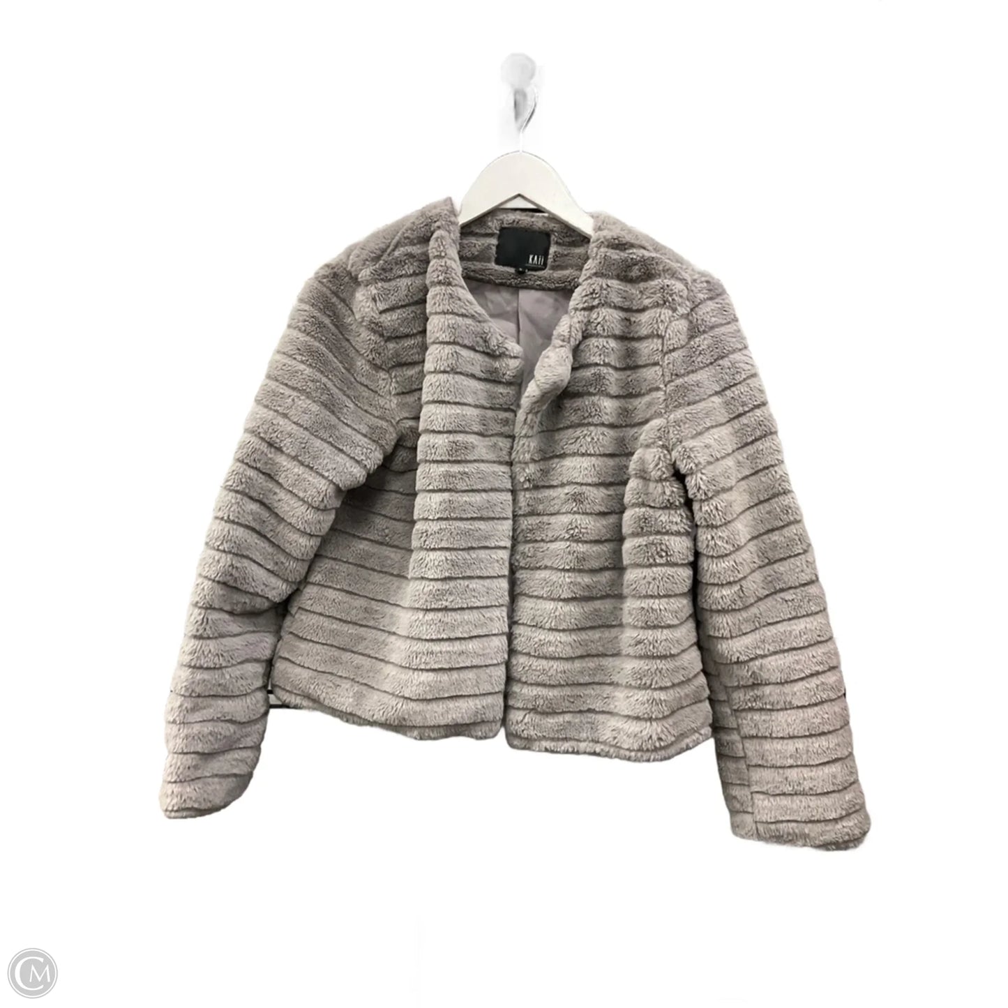Jacket Faux Fur & Sherpa By Cmf In Grey, Size: S