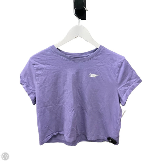 Athletic Top Short Sleeve By Nike Apparel In Purple, Size: L