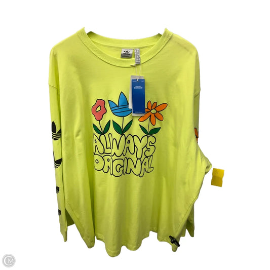 Top Long Sleeve By Adidas In Yellow, Size: 3x