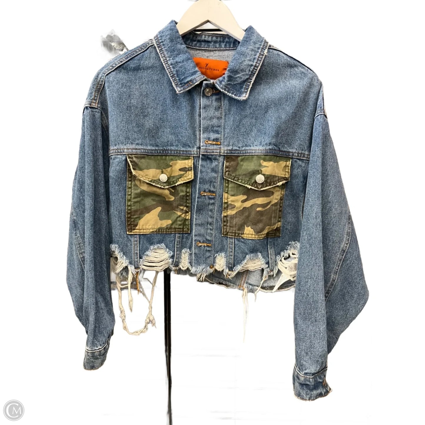 Jacket Denim By Clothes Mentor In Blue Denim, Size: M