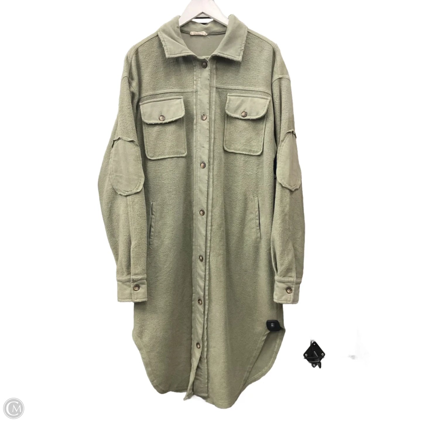 Jacket Shirt By Adora In Green, Size: M