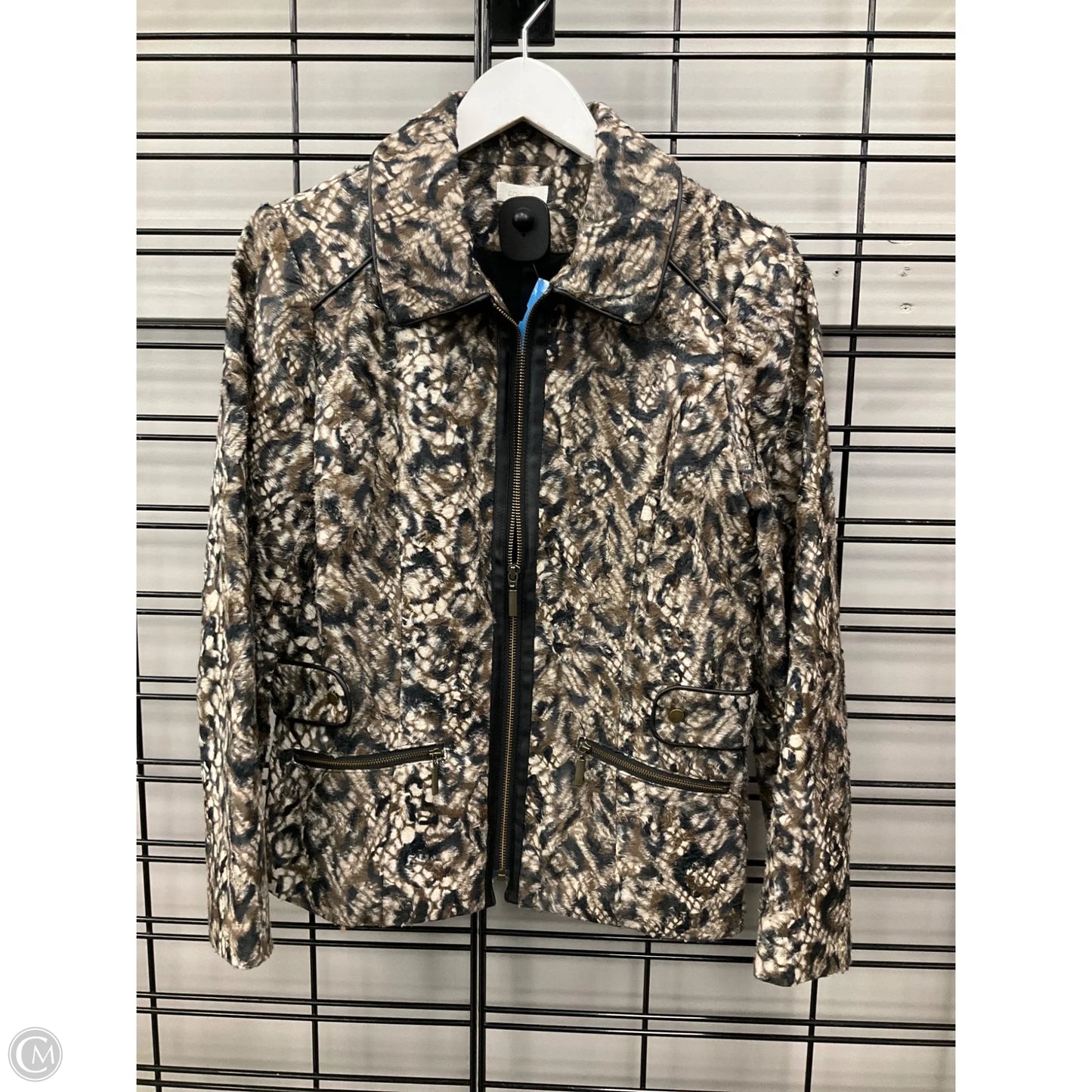 Jacket Other By Chicos In Brown & Cream, Size: S