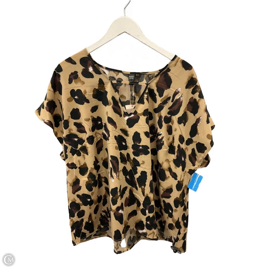 Top Short Sleeve By Emery Rose In Animal Print, Size: 3x