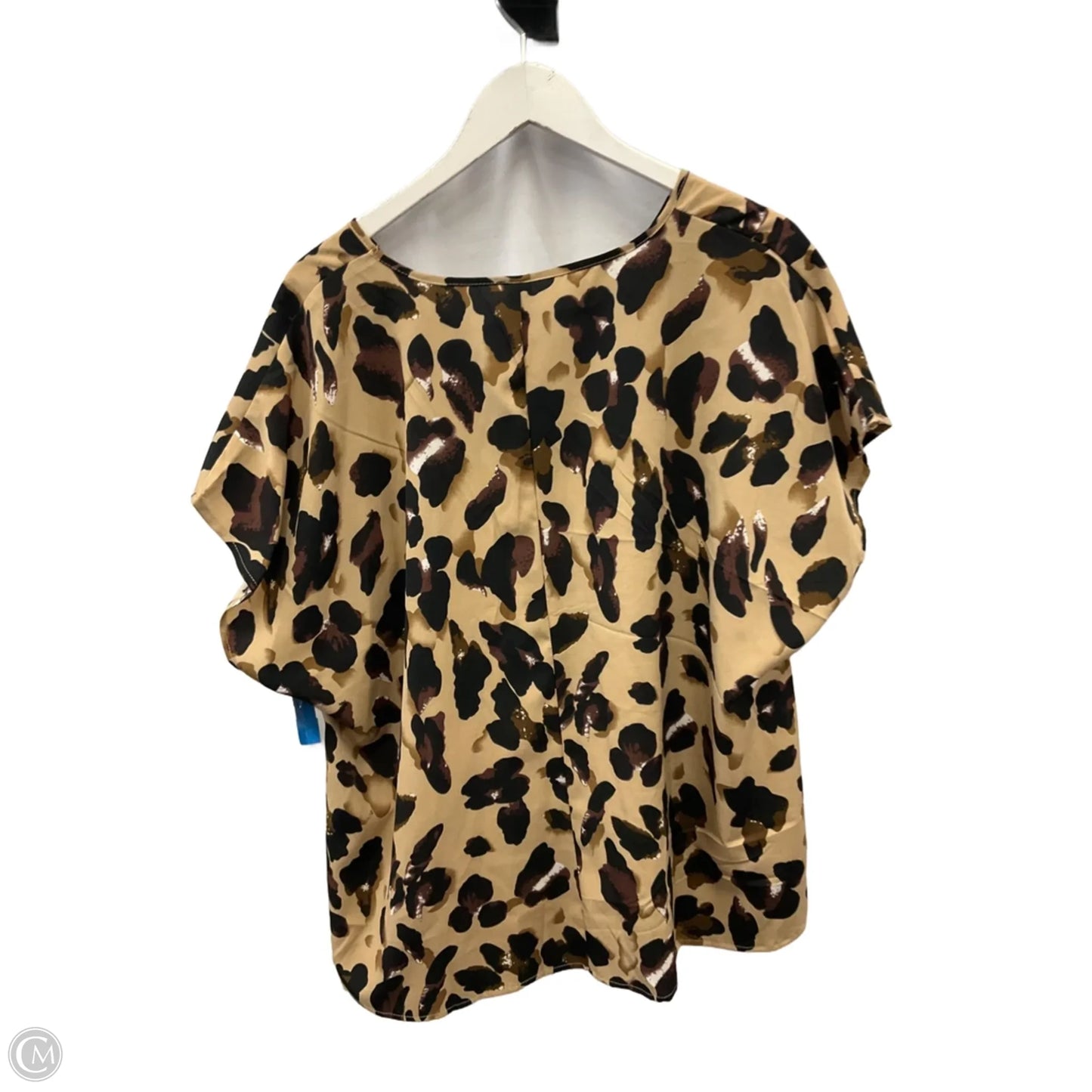 Top Short Sleeve By Emery Rose In Animal Print, Size: 3x