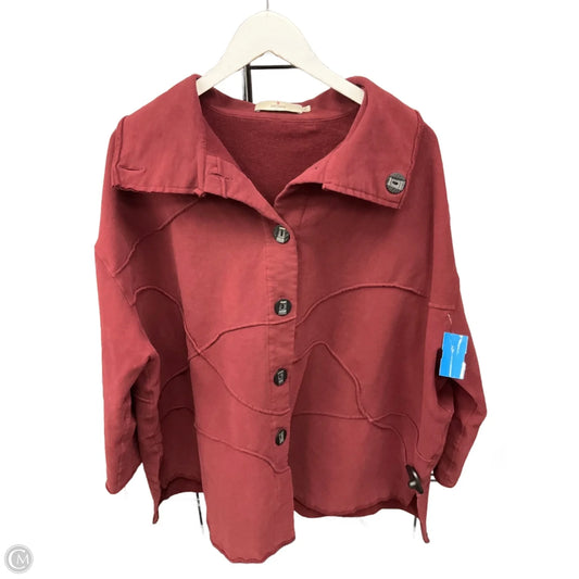 Jacket Shirt By Clothes Mentor In Red, Size: Xl