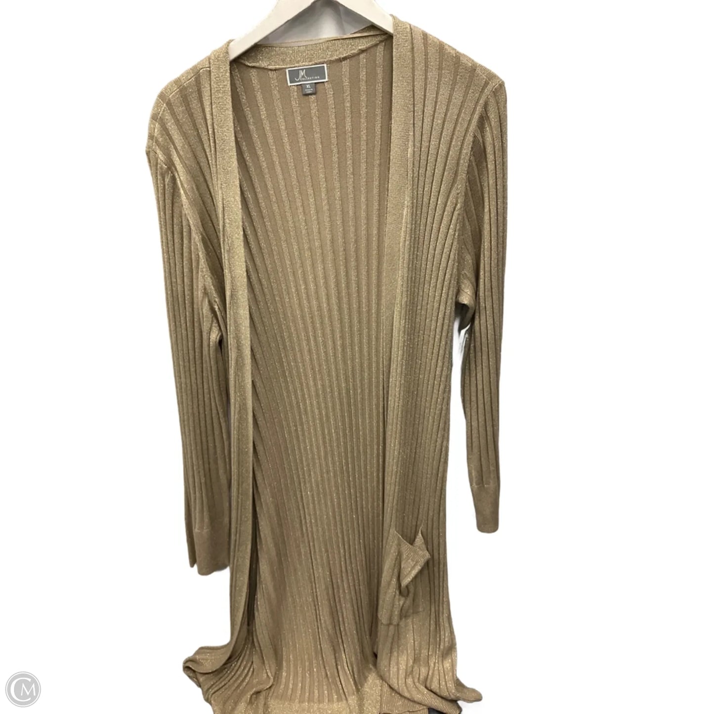 Sweater Cardigan By Jm Collections In Gold, Size: Xl