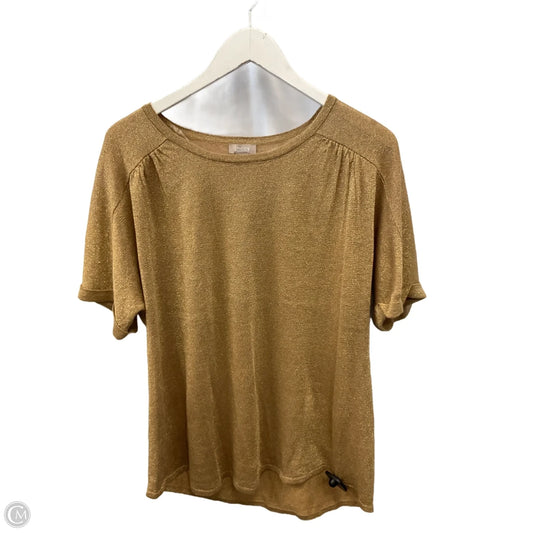 Top Short Sleeve By Chicos In Gold, Size: Xl