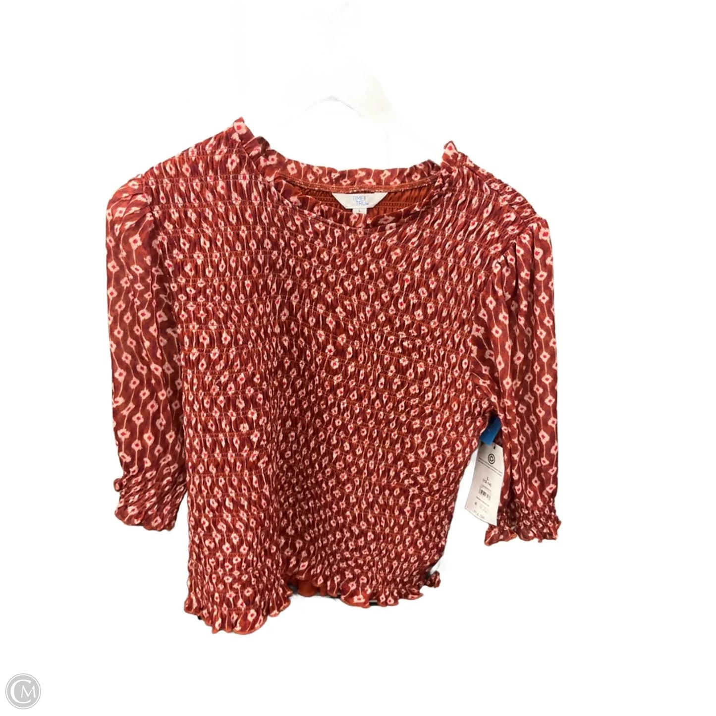 Top Short Sleeve By Time And Tru In Orange, Size: L