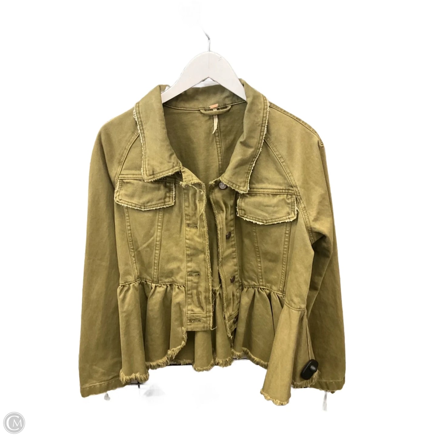 Jacket Denim By Free People In Green, Size: S