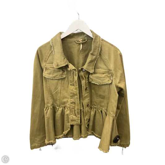 Jacket Denim By Free People In Green, Size: S