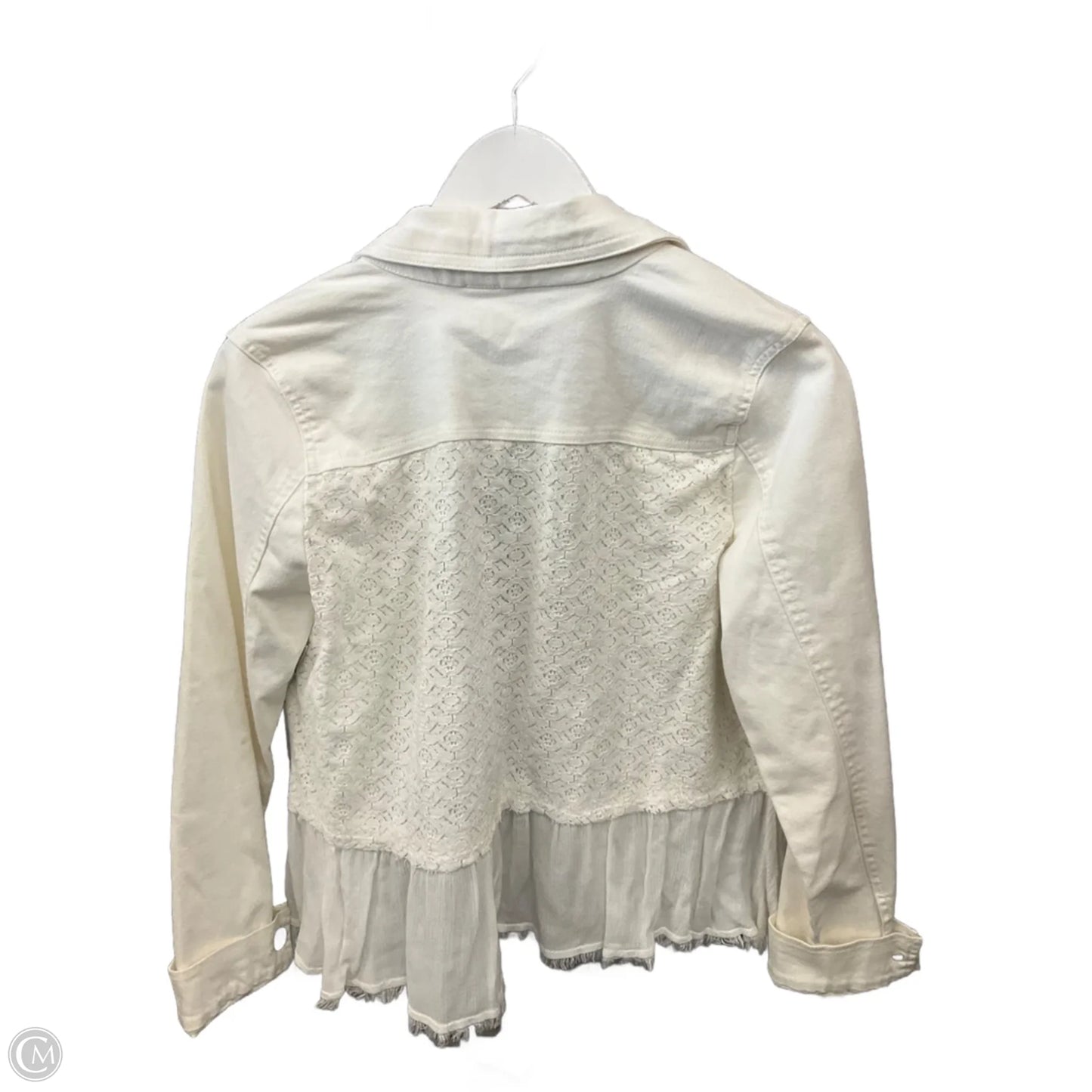 Jacket Denim By Studio West In White, Size: M