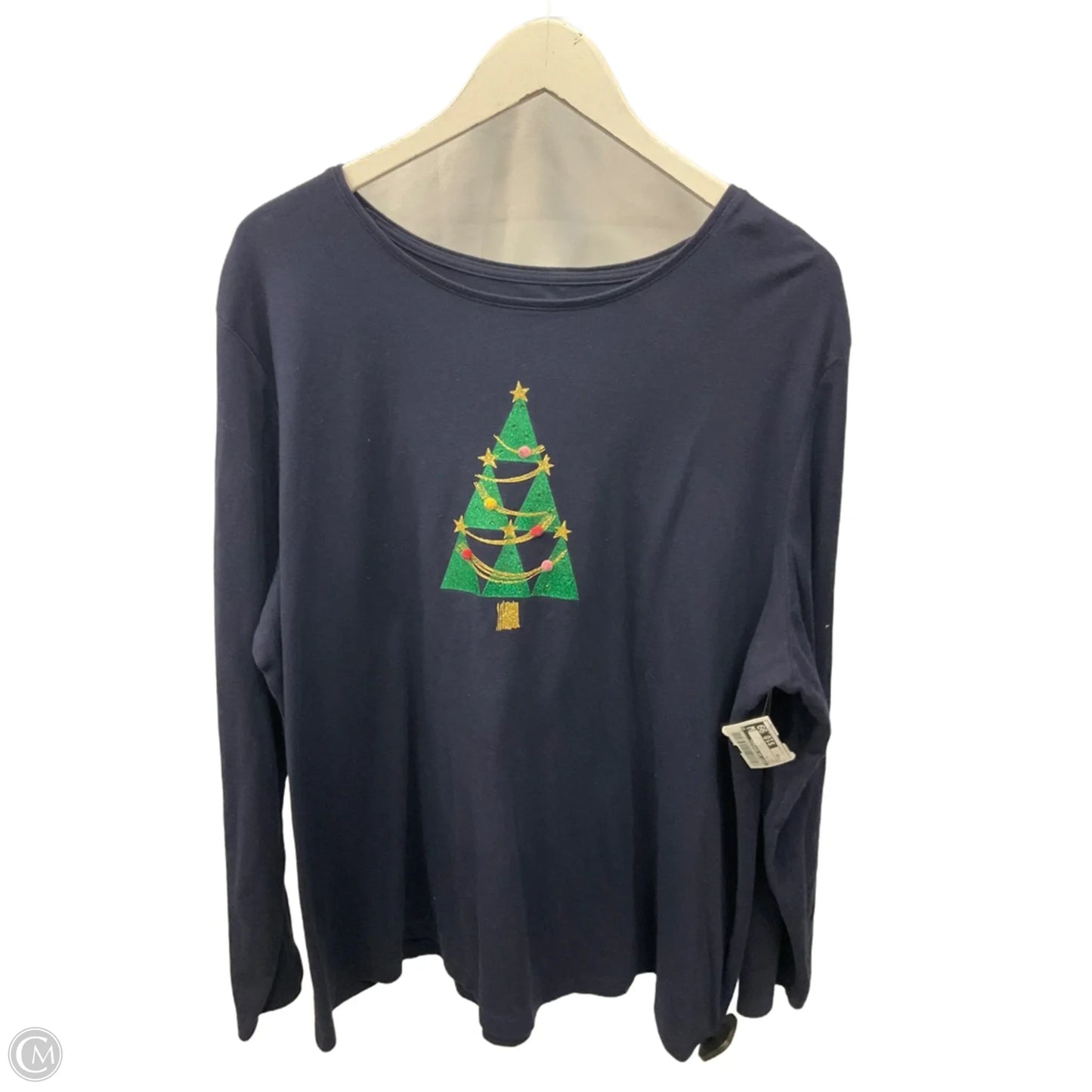 Top Long Sleeve By Croft And Barrow In Navy, Size: 2x