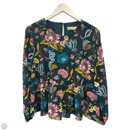 Top Long Sleeve By Loft In Green, Size: M
