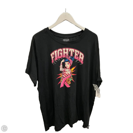 Top Short Sleeve By Torrid In Black, Size: 3x