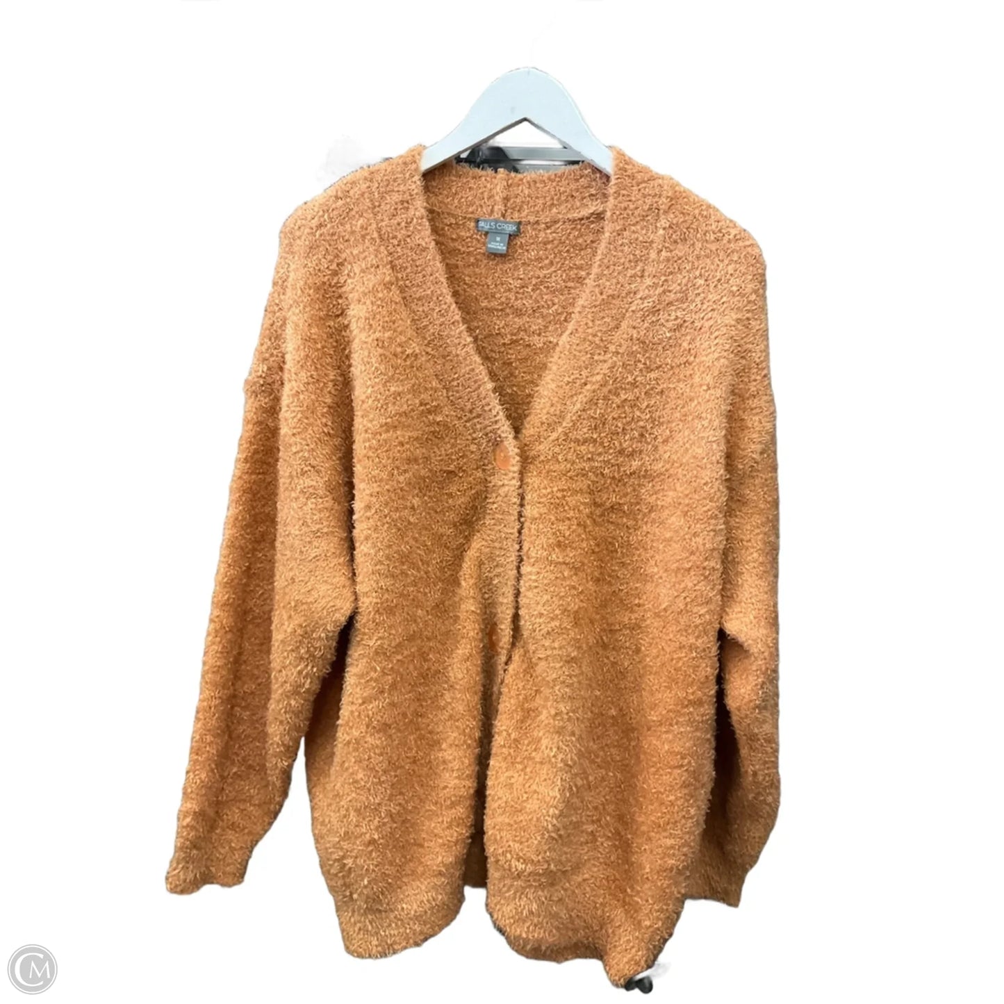 Sweater Cardigan By Falls Creek In Tan, Size: 1x