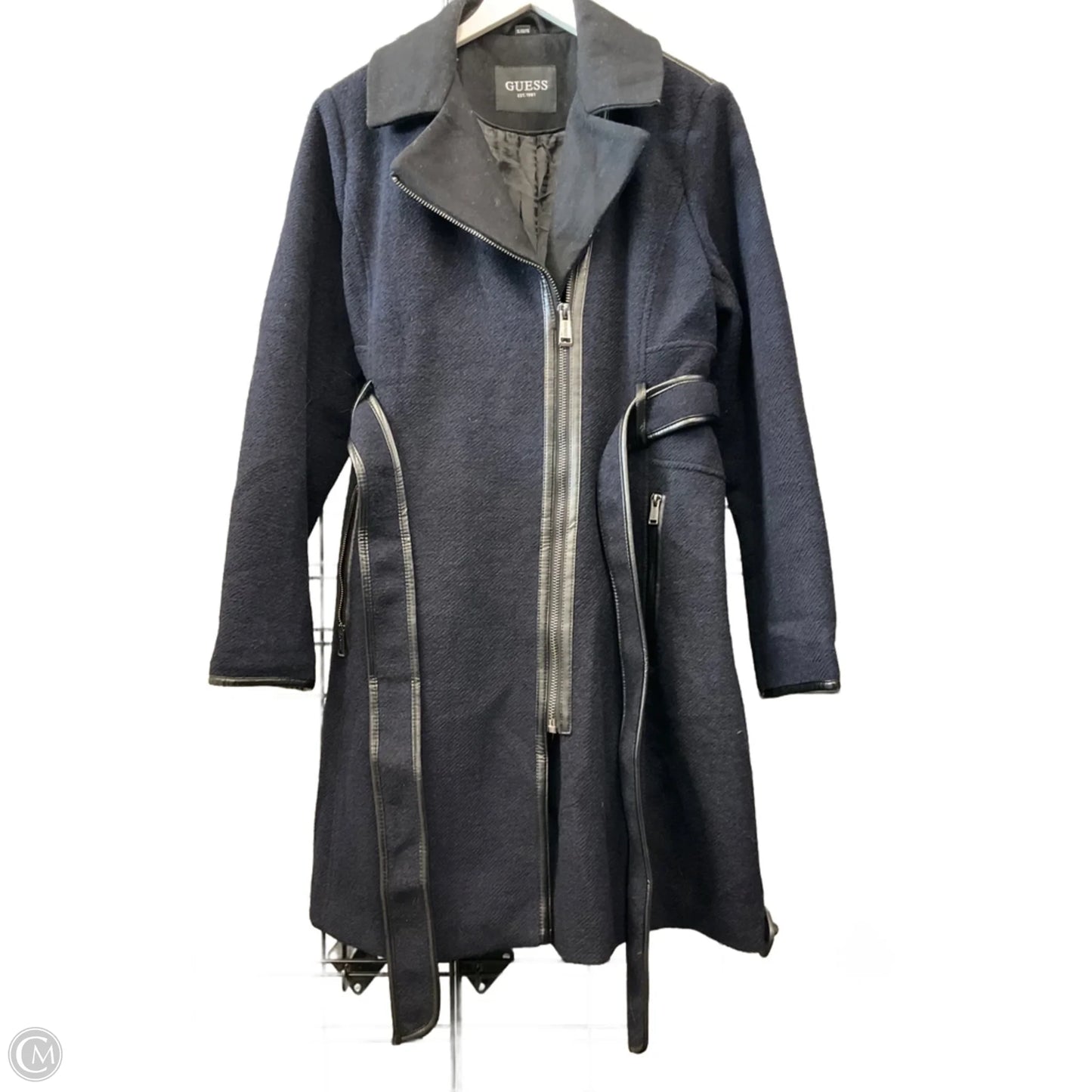 Coat Wool By Guess In Navy, Size: Xl