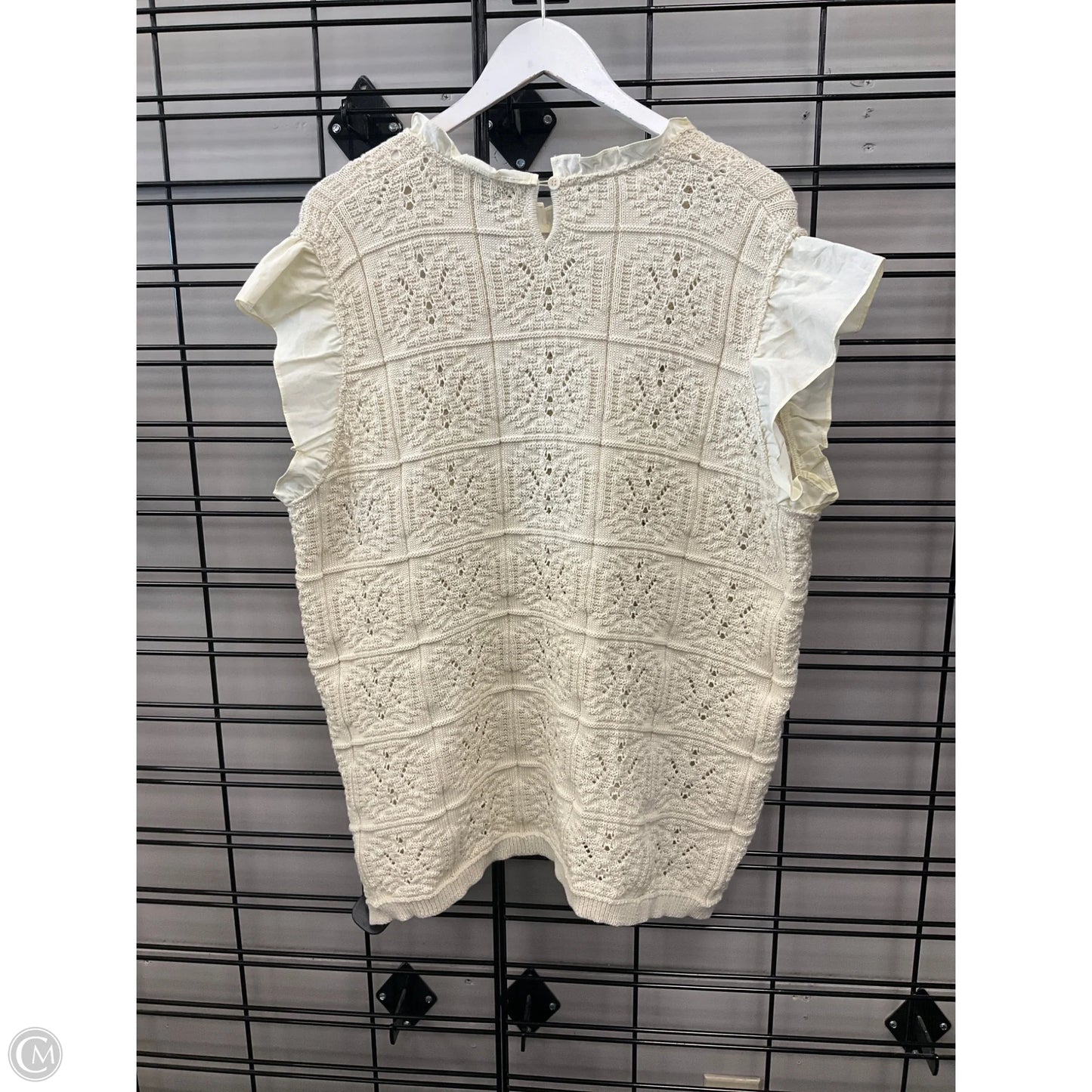 Top Short Sleeve By Grace + Karma In Cream, Size: 3x