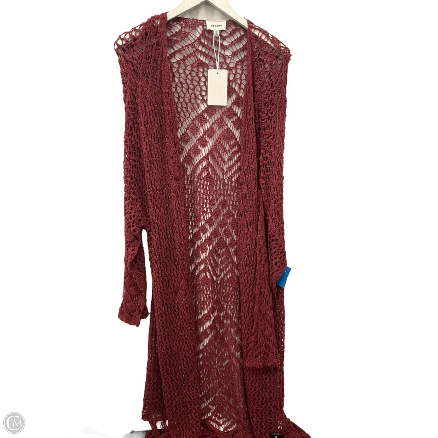 Sweater Cardigan By Heyson In Red, Size: 3x