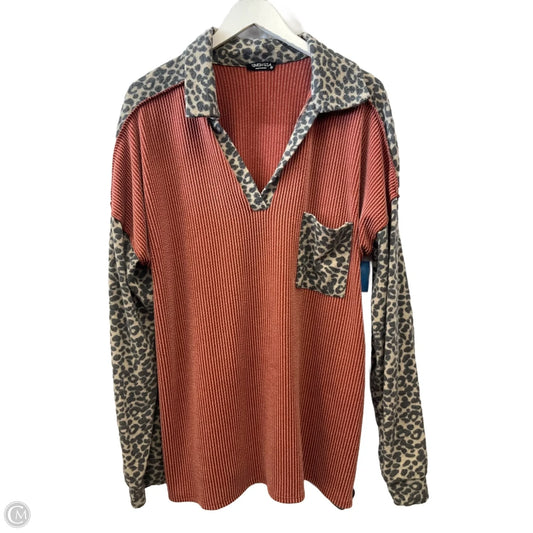 Top Long Sleeve By Heimish Usa In Orange, Size: 2x