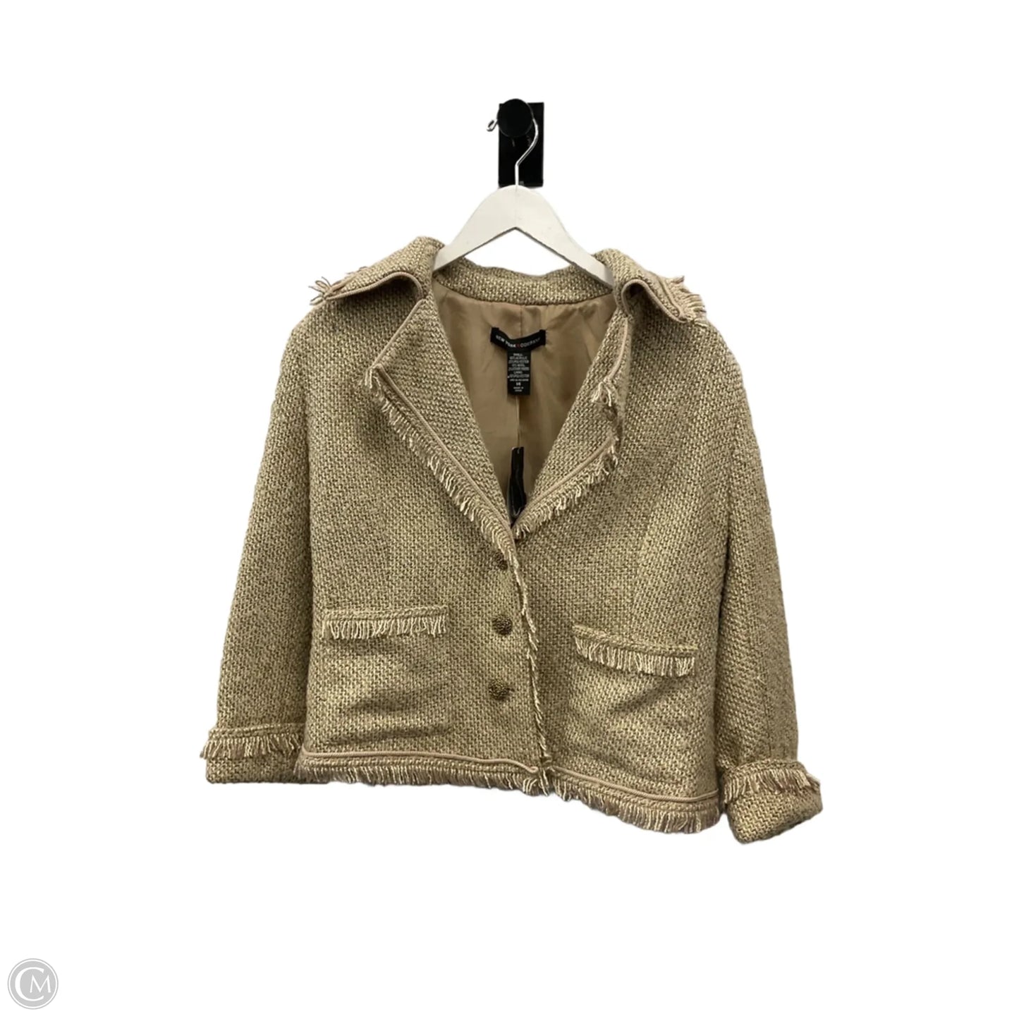 Sweater Cardigan By New York & Company   In Gold, Size: L