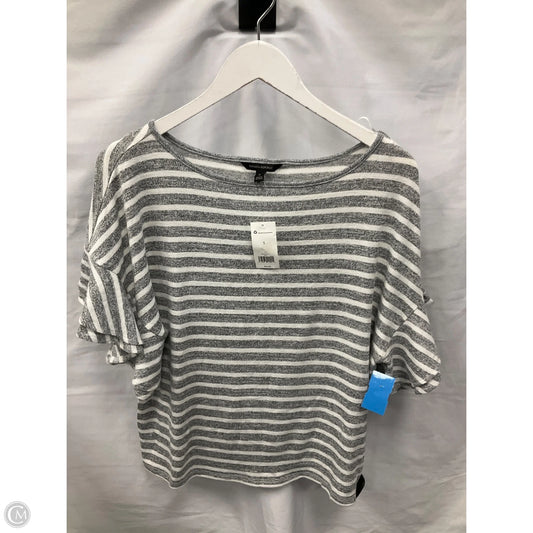 Top Short Sleeve By Banana Republic In Grey & White, Size: S
