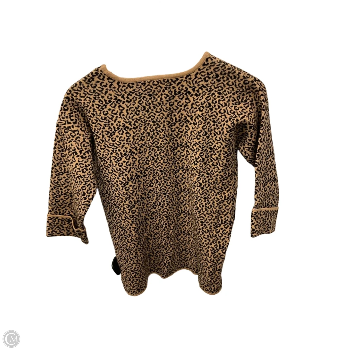 Sweater Short Sleeve By Tahari In Animal Print, Size: Xs