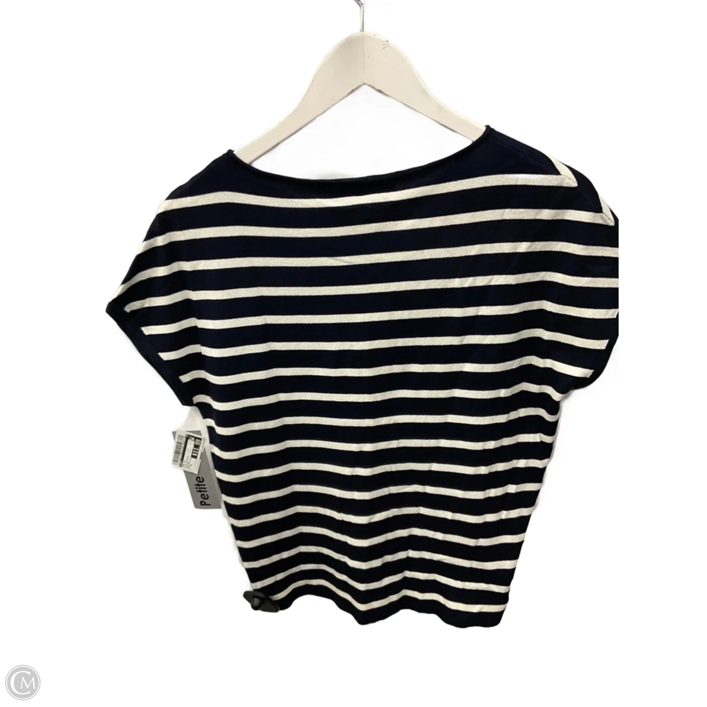 Top Short Sleeve By Loft In Blue & White, Size: S