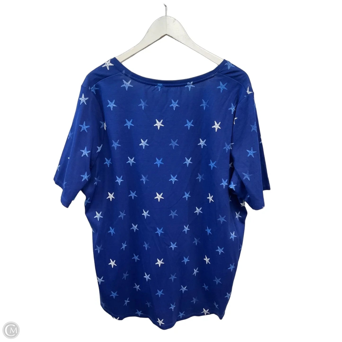 Top Short Sleeve By Croft And Barrow In Blue, Size: 3x