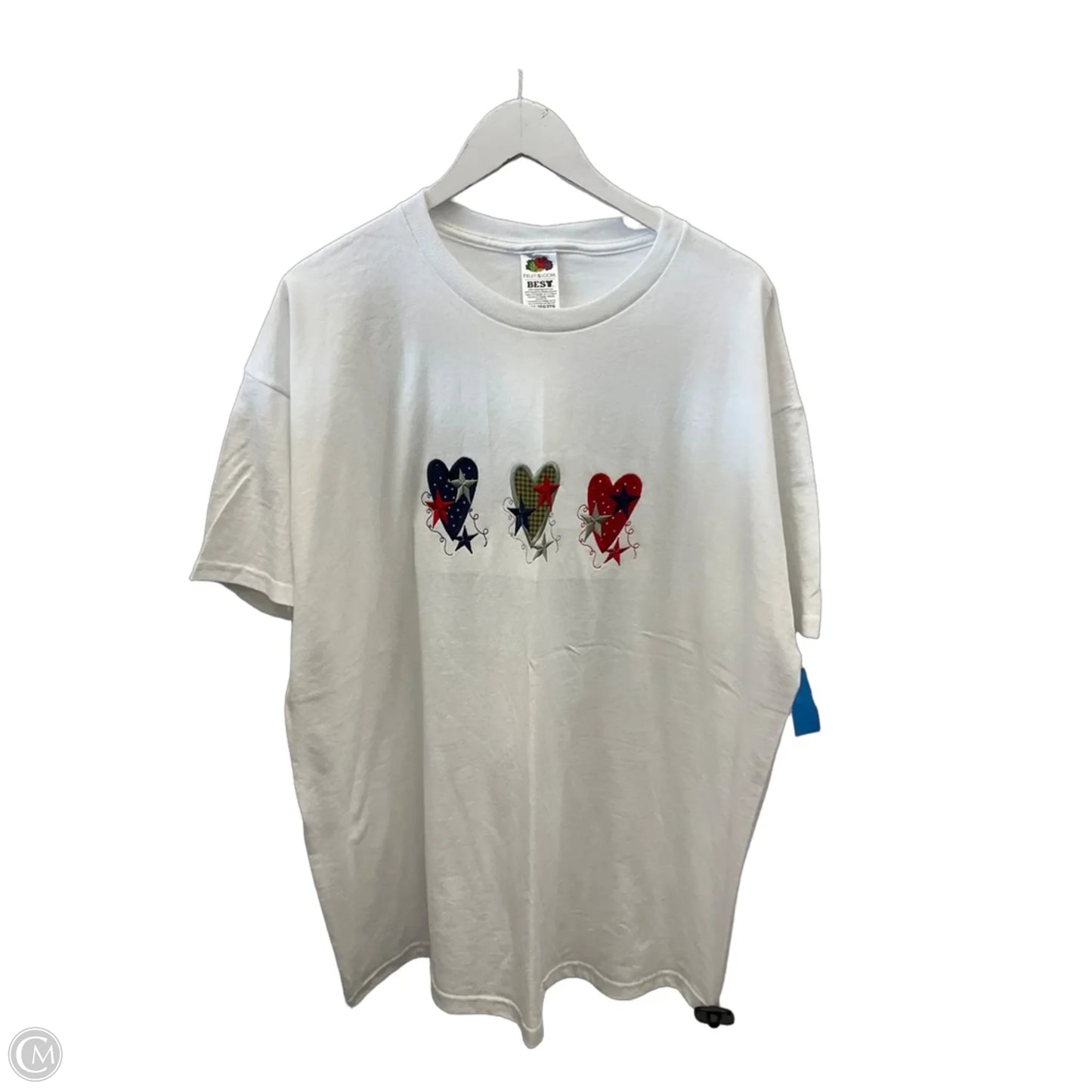 Top Short Sleeve By Fruit Of The Loom In White, Size: 2x