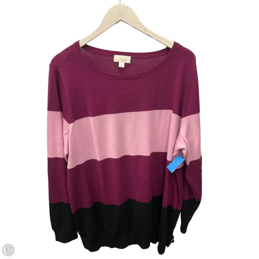 Sweater By Belle By Kim Gravel In Purple, Size: 2x
