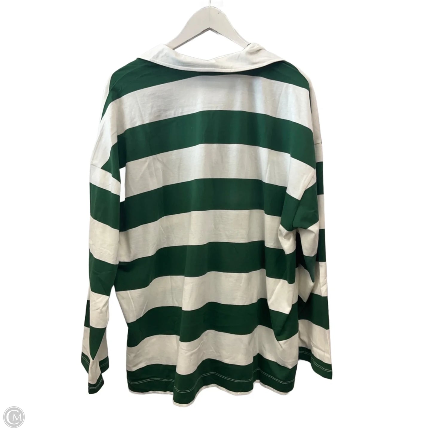 Top Long Sleeve By Old Navy In Green & White, Size: Xl