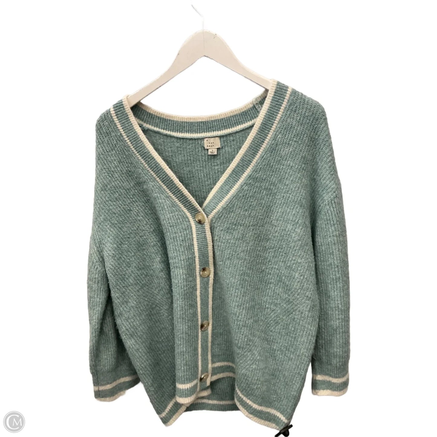 Sweater Cardigan By A New Day In Aqua, Size: L
