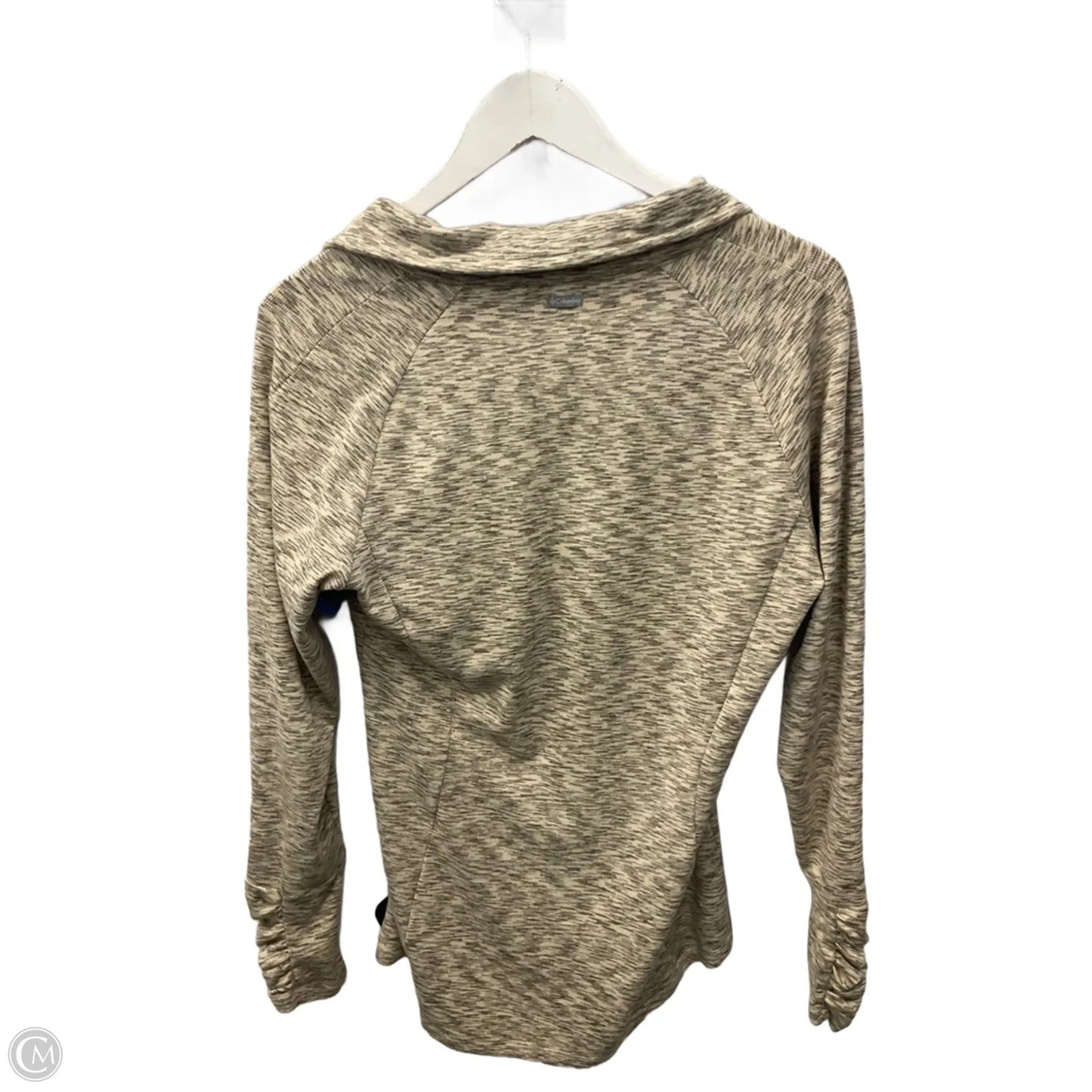 Athletic Top Long Sleeve Collar By Columbia In Beige, Size: L