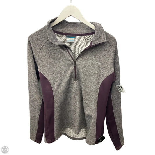 Athletic Top Long Sleeve Collar By Columbia In Purple, Size: L