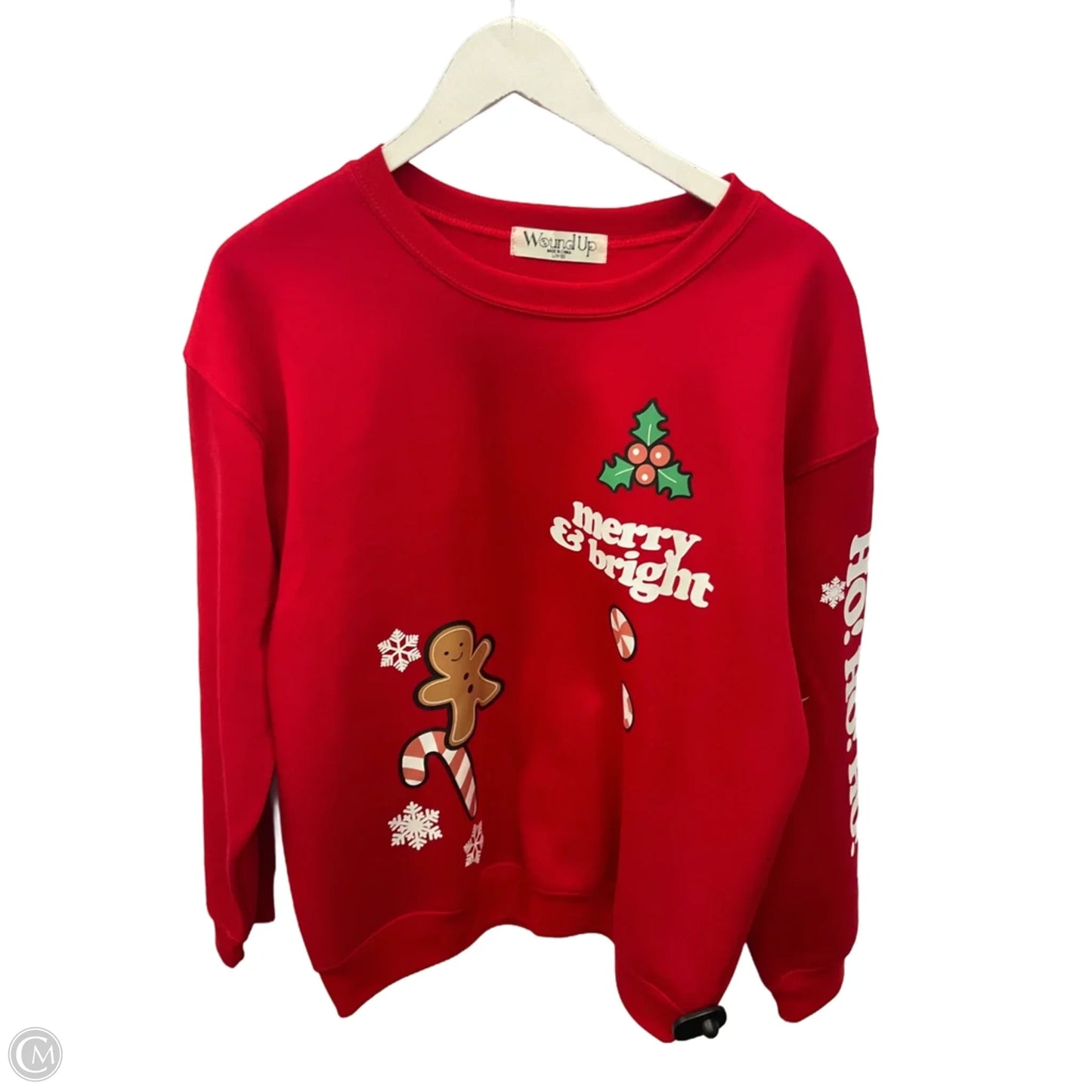 Sweatshirt Crewneck By Wound Up In Red, Size: L