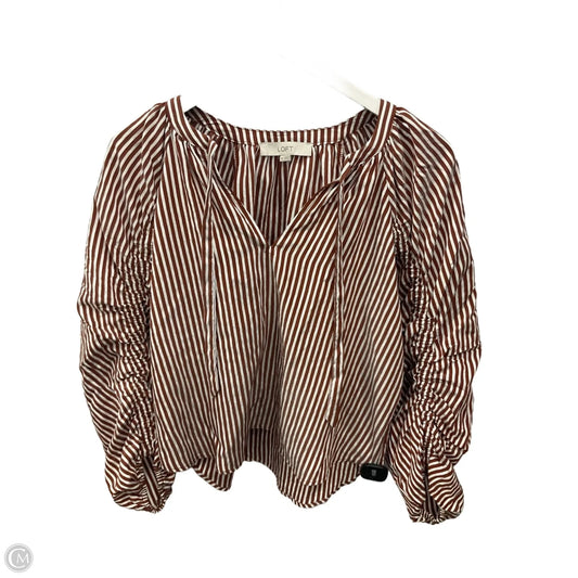 Top Long Sleeve By Loft In Brown, Size: Xs