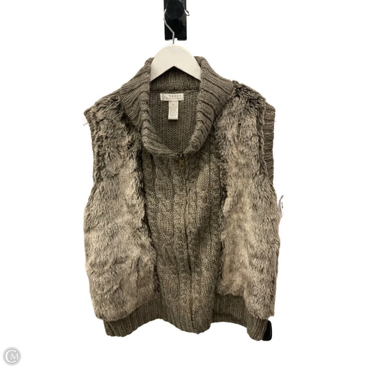 Vest Sweater By Kenar In Taupe, Size: Xl