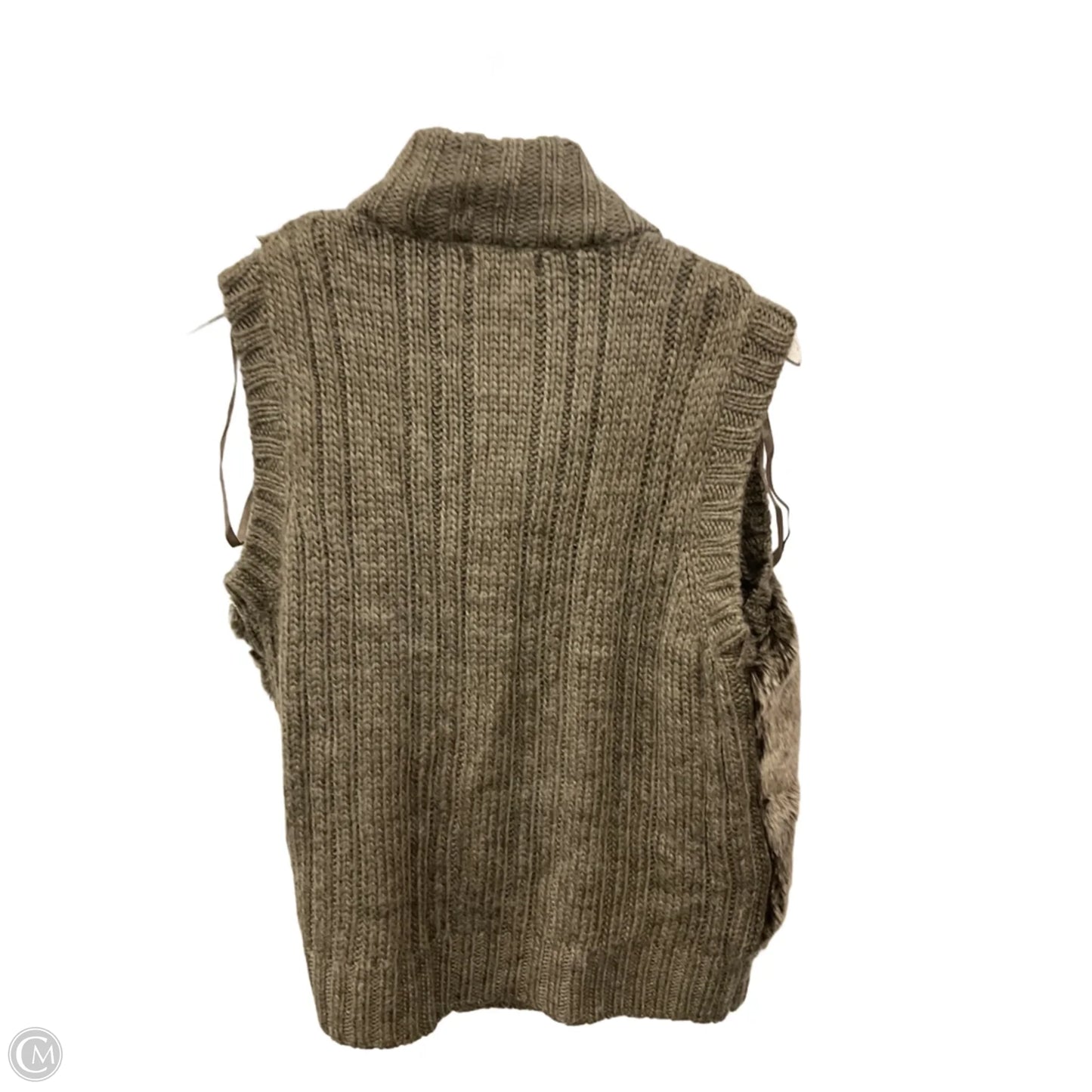 Vest Sweater By Kenar In Taupe, Size: Xl