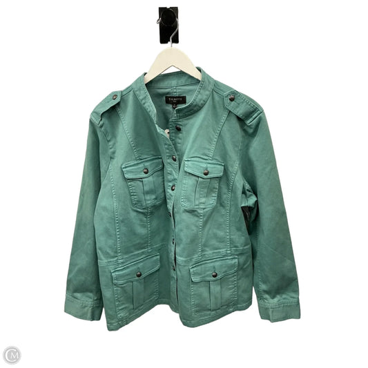 Jacket Denim By Talbots In Green, Size: 2x