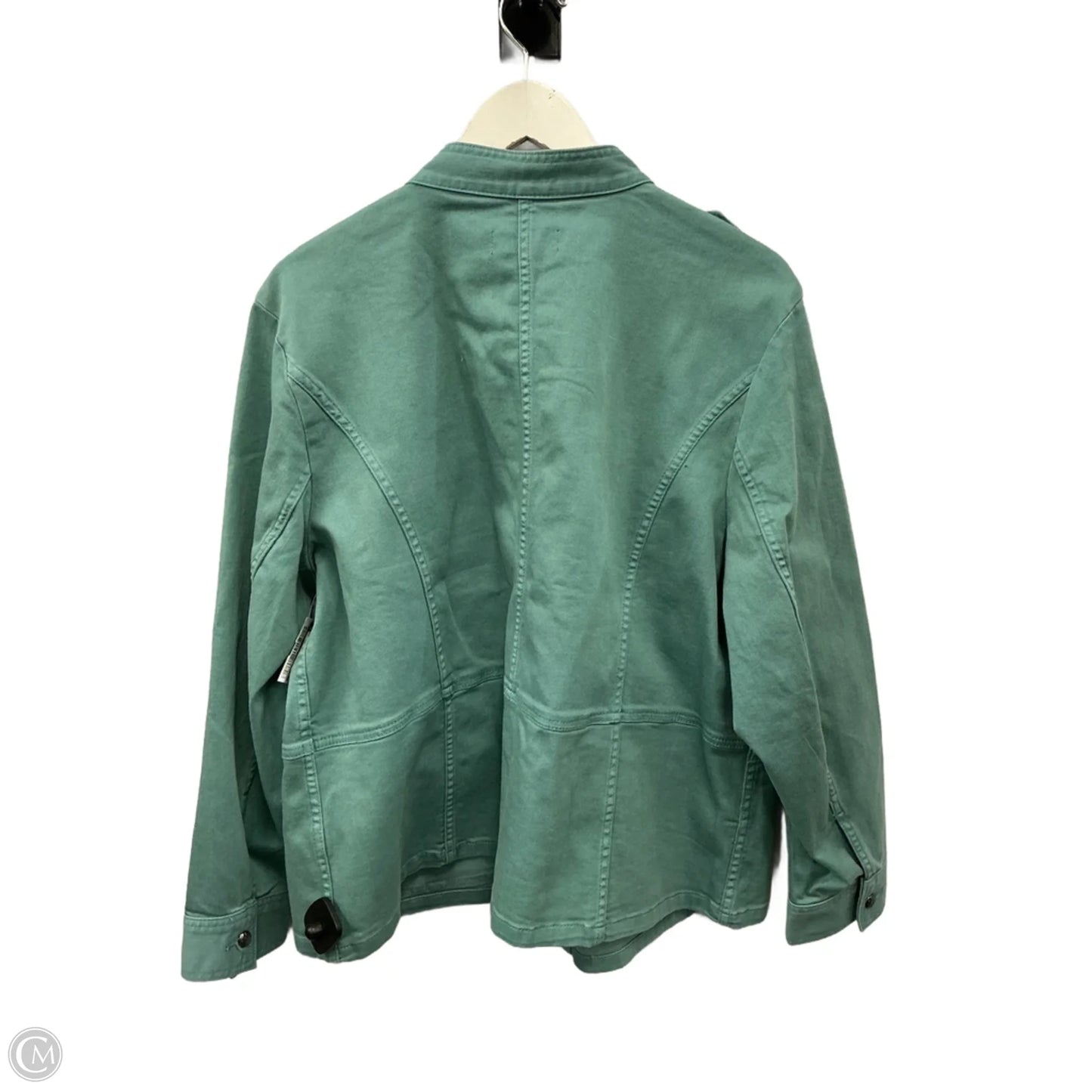 Jacket Denim By Talbots In Green, Size: 2x