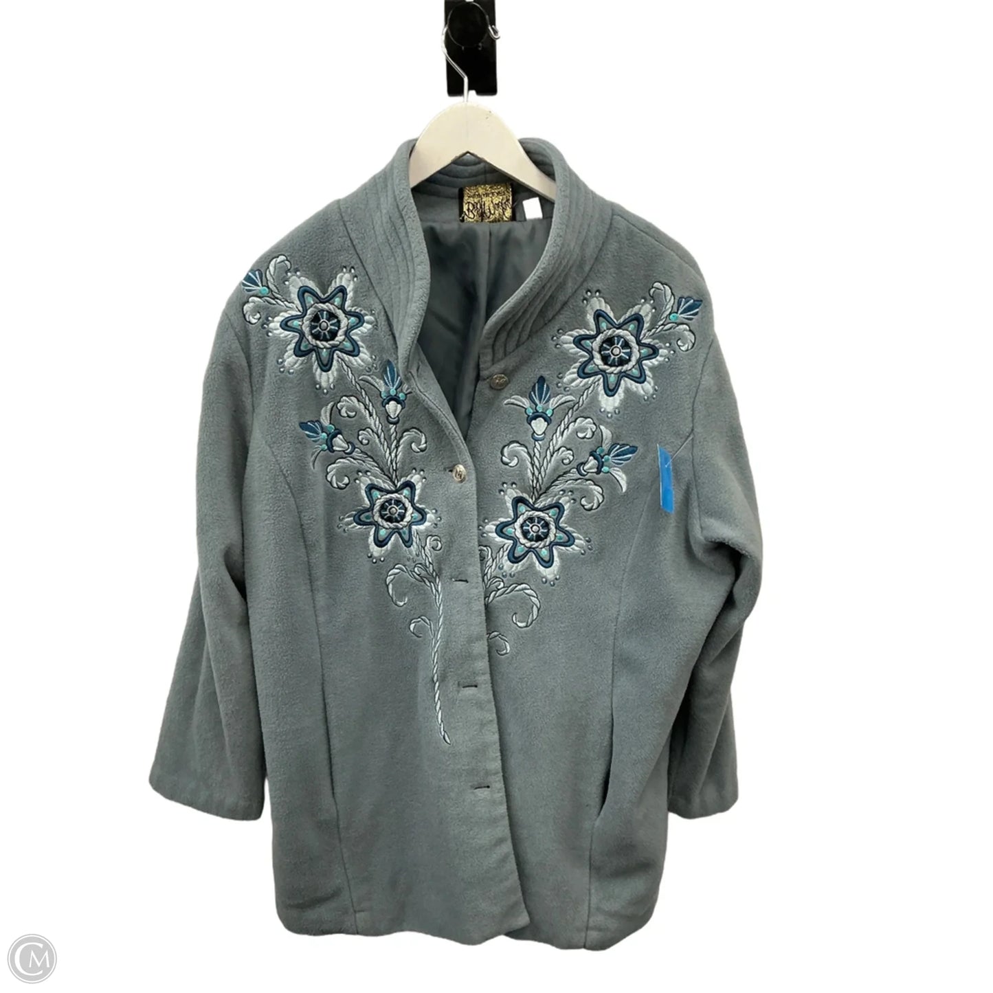 Jacket Fleece By Bob Mackie Qvc In Grey, Size: 2x