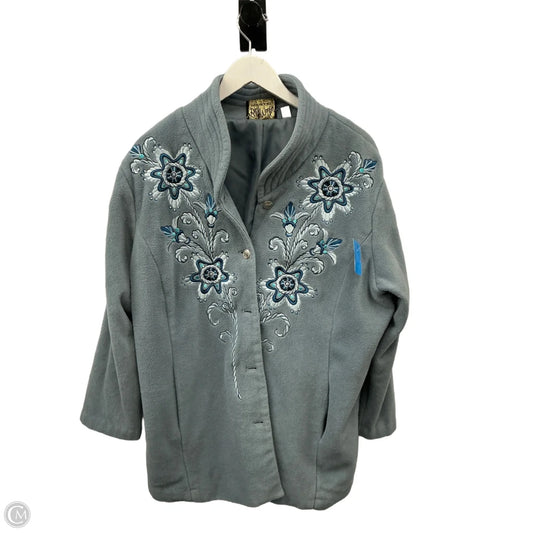 Jacket Fleece By Bob Mackie Qvc In Grey, Size: 2x