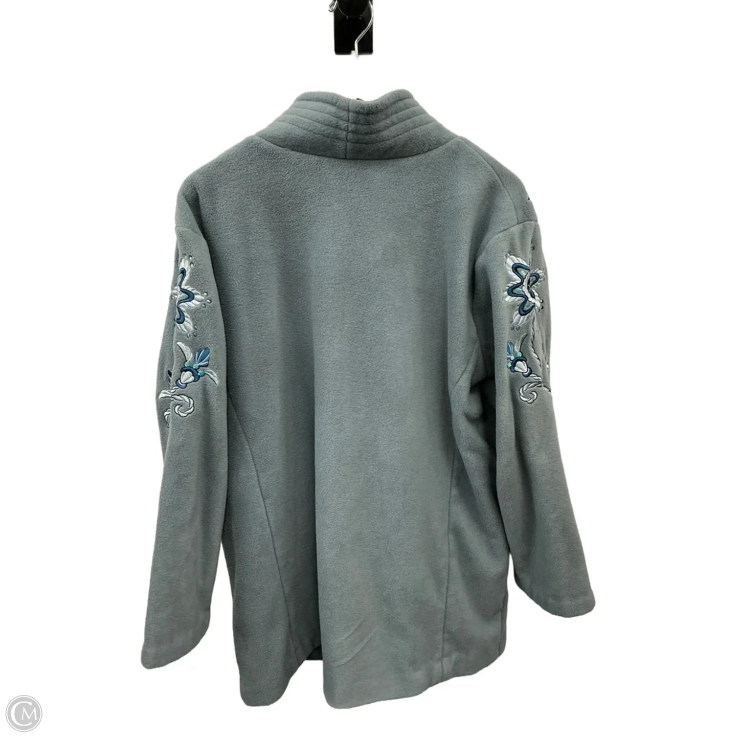 Jacket Fleece By Bob Mackie Qvc In Grey, Size: 2x