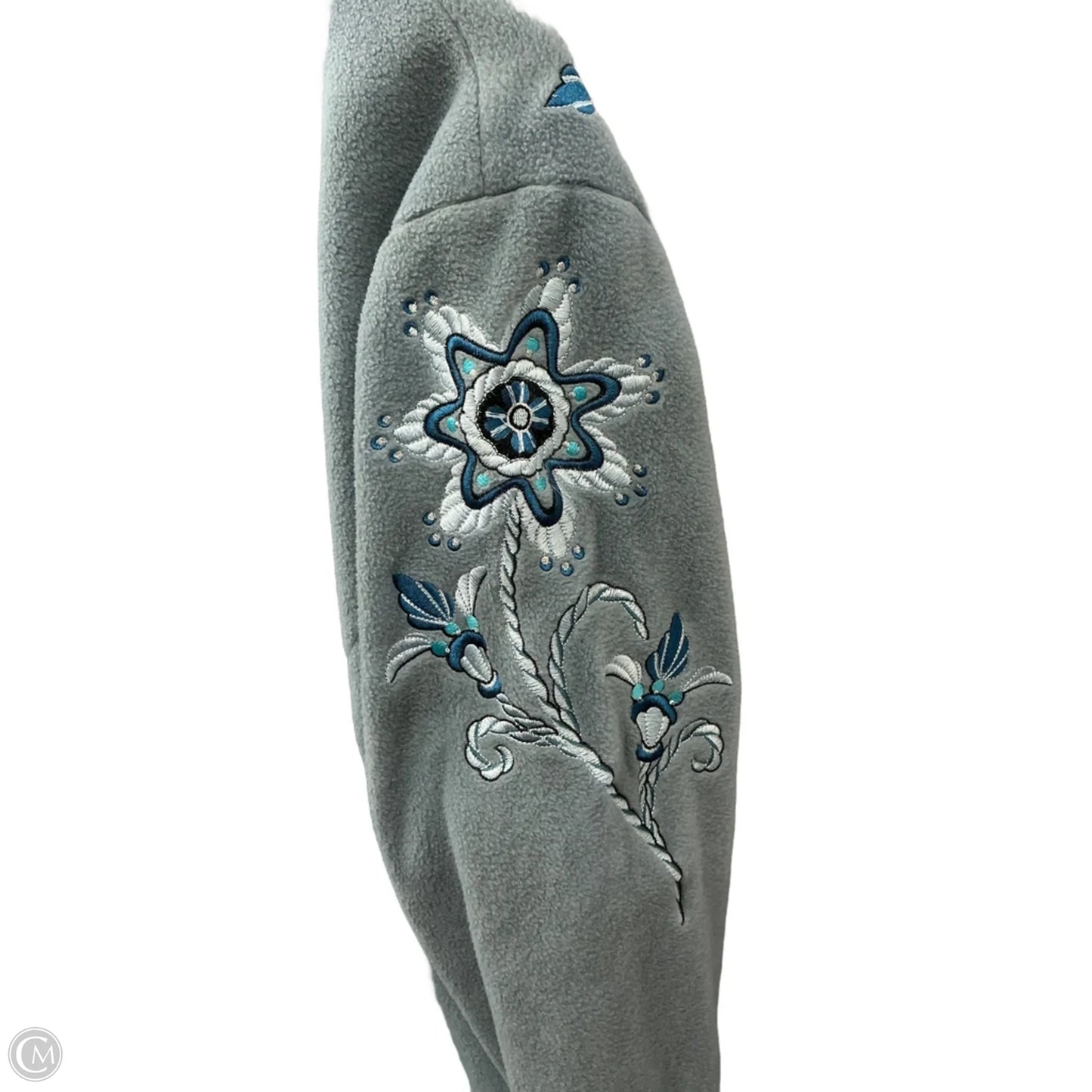 Jacket Fleece By Bob Mackie Qvc In Grey, Size: 2x