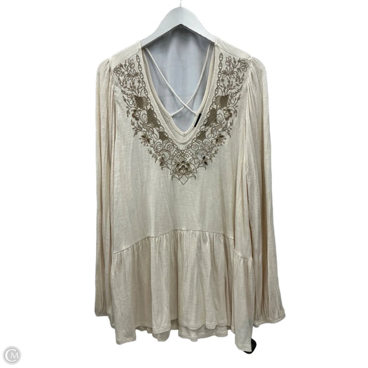 Top Long Sleeve By Torrid In Cream, Size: 2x